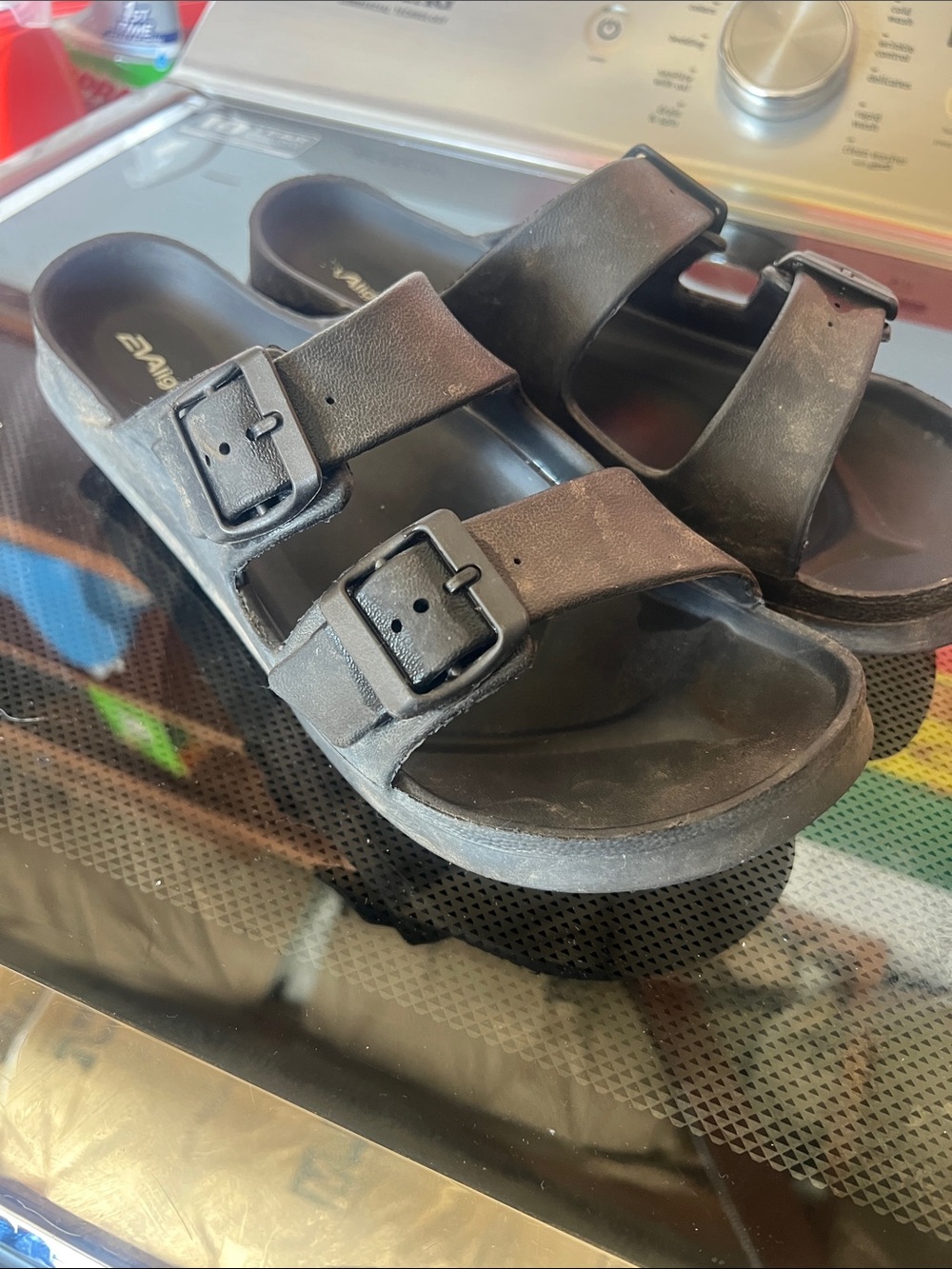 Mens Double Buckle Slide Sandals